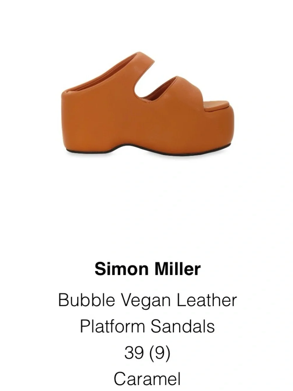 Viral Simon Miller Bubble Vegan Leather Platform Sandals - Caramel Size 9 (39)